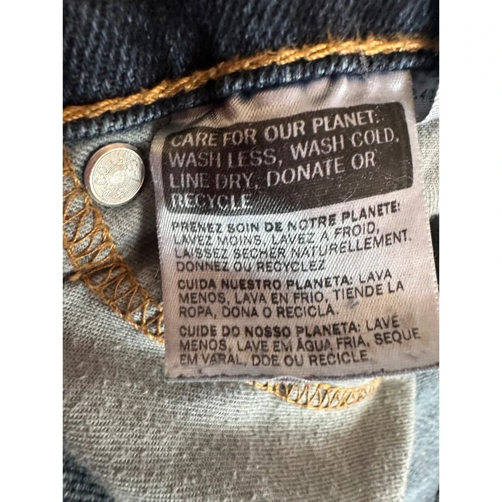 Levis 505 Regular Fit Jeans Mens 36x30 Medium Dark Wash Straight Leg Denim